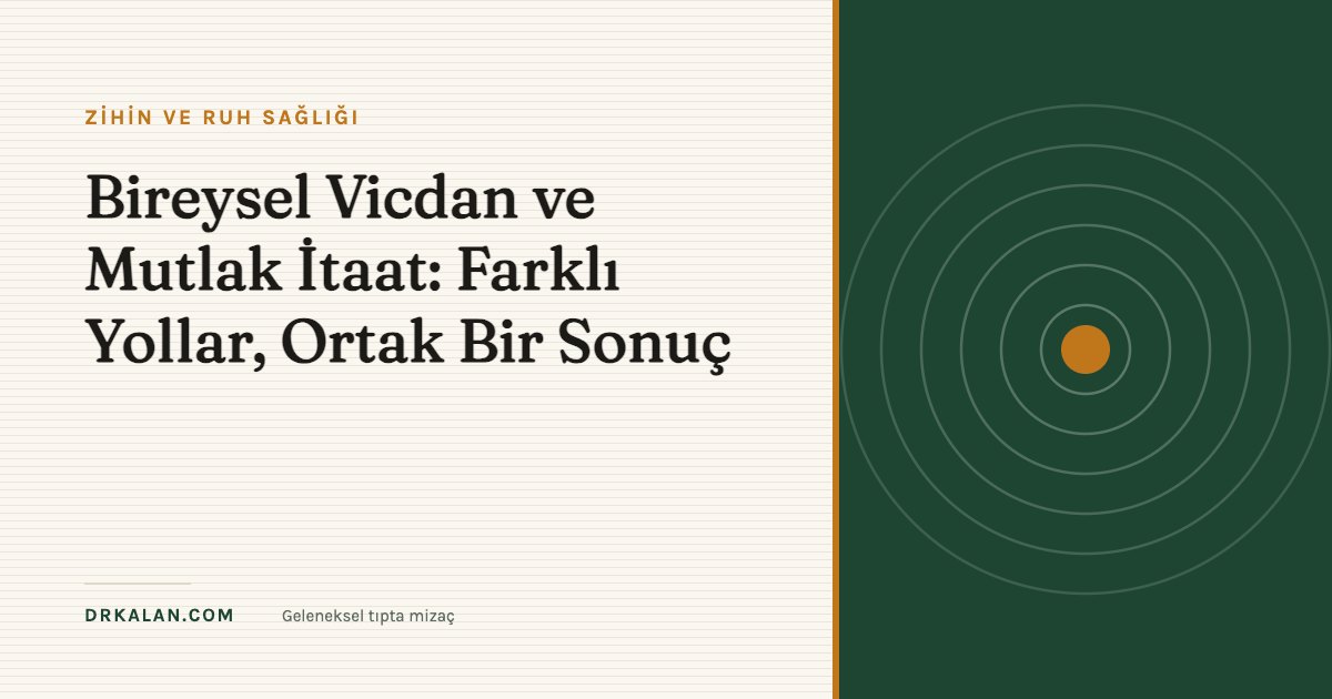 Bireysel Vicdan ve Mutlak İtaat: Farklı Yollar, Ortak Bir Sonuç