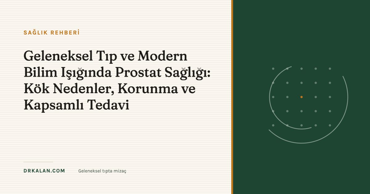 Geleneksel Tıp ve Modern Bilim Işığında Prostat Sağlığı: Kök Nedenler, Korunma ve Kapsamlı Tedavi