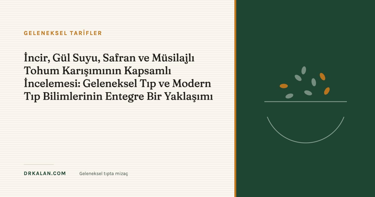 İncir, Gül Suyu, Safran ve Müsilajlı Tohum Karışımının Kapsamlı İncelemesi: Geleneksel Tıp ve Modern Tıp Bilimlerinin Entegre Bir Yaklaşımı