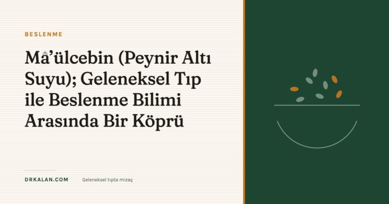 Mâ’ülcebin (Peynir Altı Suyu); Geleneksel Tıp ile Beslenme Bilimi Arasında Bir Köprü