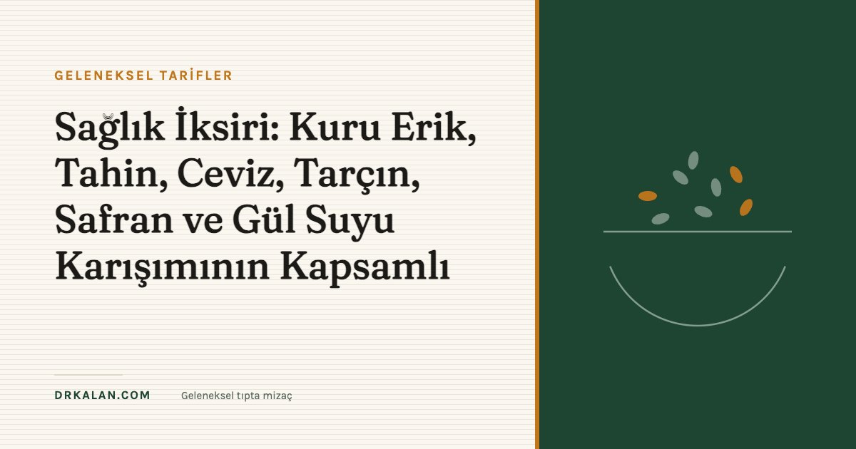 Sağlık İksiri: Kuru Erik, Tahin, Ceviz, Tarçın, Safran ve Gül Suyu Karışımının Kapsamlı 