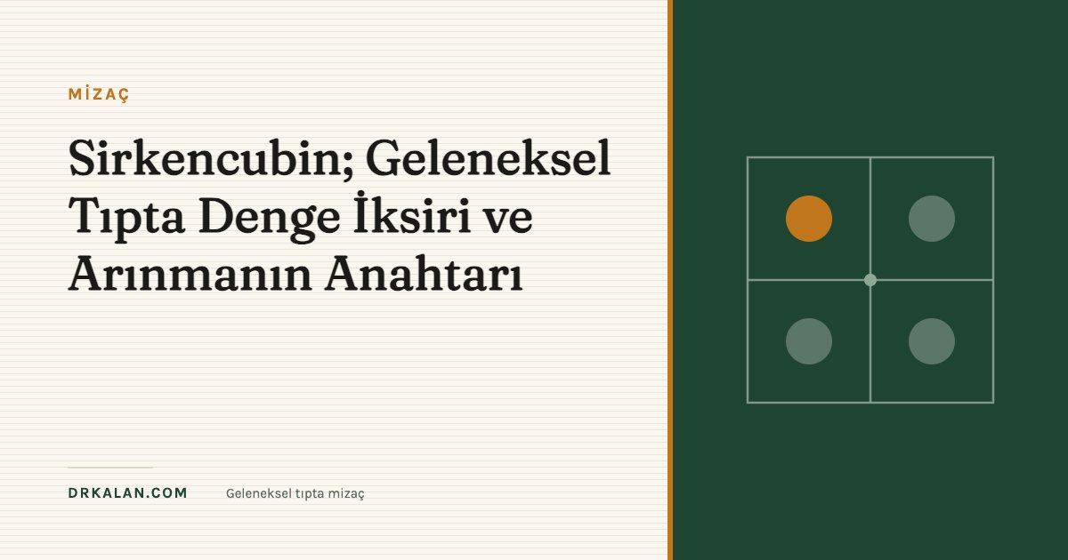 Sirkencubin; Geleneksel Tıpta Denge İksiri ve Arınmanın Anahtarı